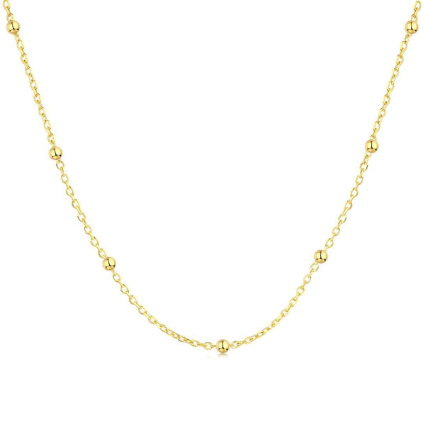 [Clover Jewelrys]Cadena de clavícula con cuentas pequeñas, Collar sencillo