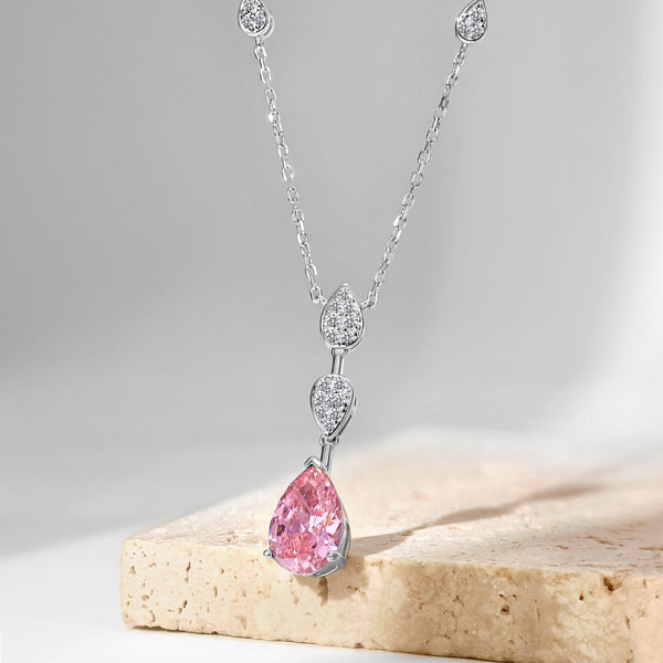 [Clover Jewelrys]Collar deslumbrante de corte pera