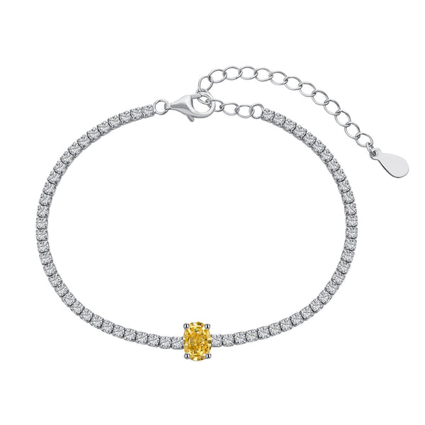 [Clover Jewelrys]0.75 Carats Exquisita Pulsera de Uso Diario con Corte Ovalado