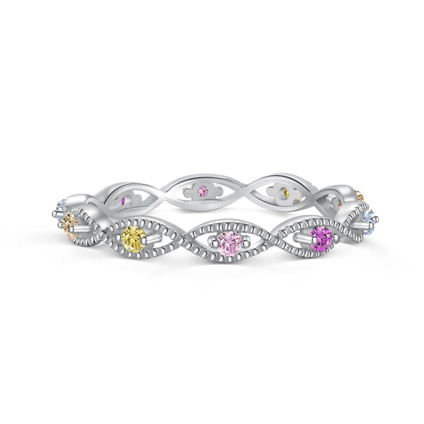 [Clover Jewelrys]Elegante anillo diario de corte redondo y enérgico