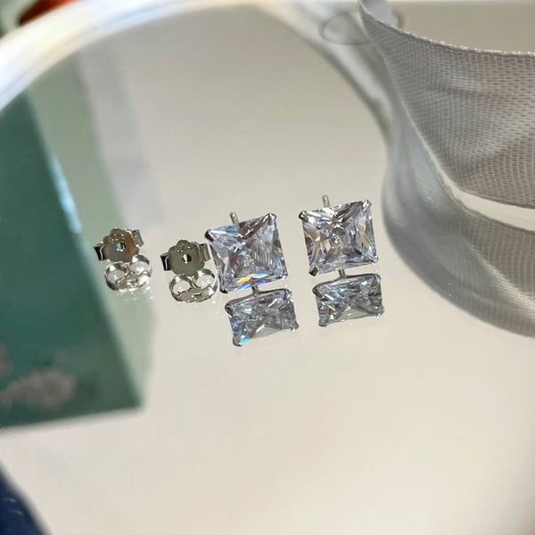 [Clover Jewelrys]Pendientes cuadrados ornamentados