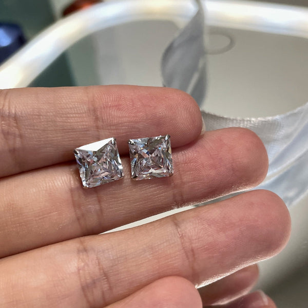 [Clover Jewelrys]Pendientes cuadrados ornamentados