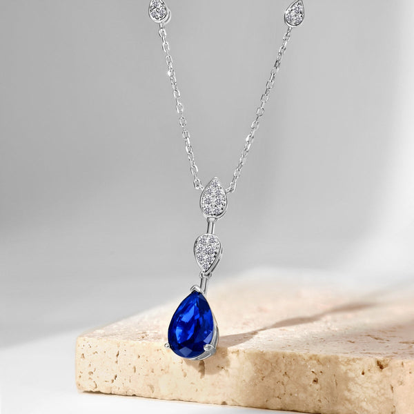 [Clover Jewelrys]Collar deslumbrante de corte pera
