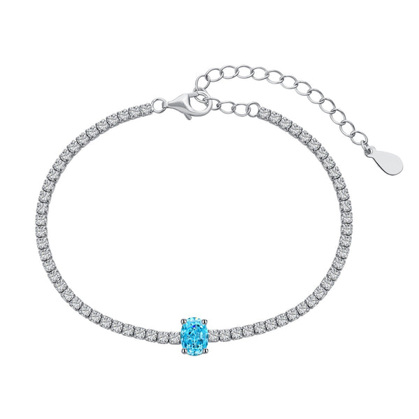 [Clover Jewelrys]0.75 Carats Exquisita Pulsera de Uso Diario con Corte Ovalado