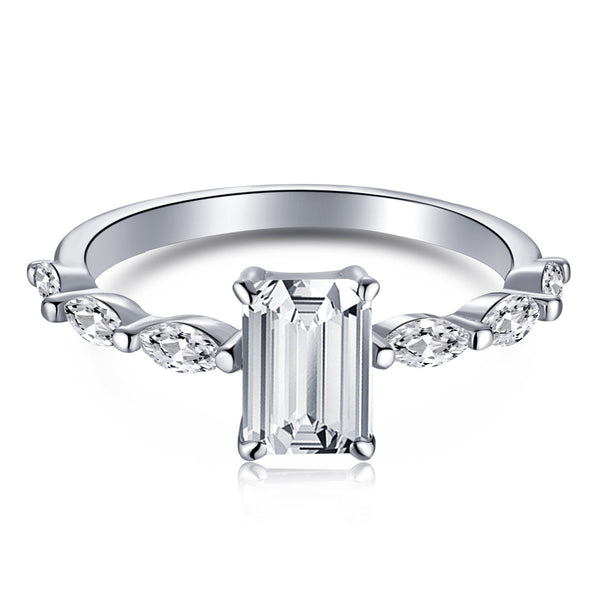 [Clover Jewelrys] Anillo diario radiante de corte radiante de 1,0 quilates