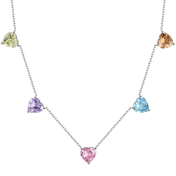 [Clover Jewelrys]Collar de Corazón Colorido Brillante