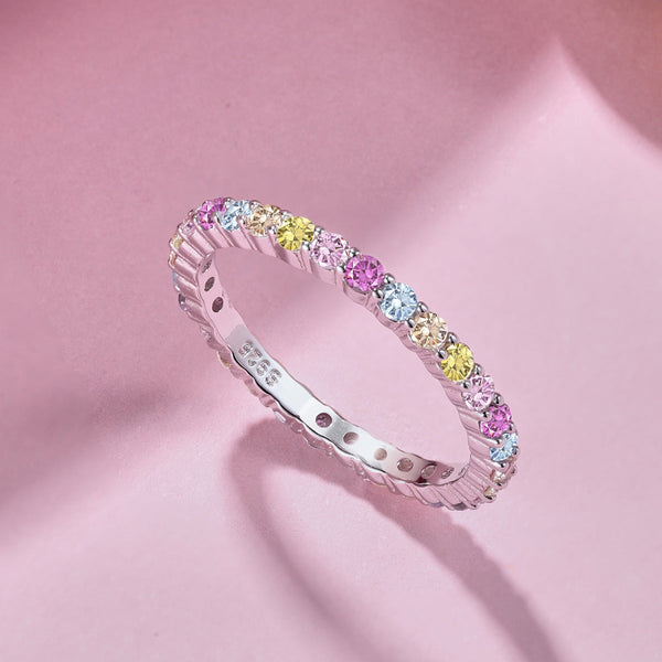 [Clover Jewelrys]Elegante Anillo Diario con Corte Redondo Vívido