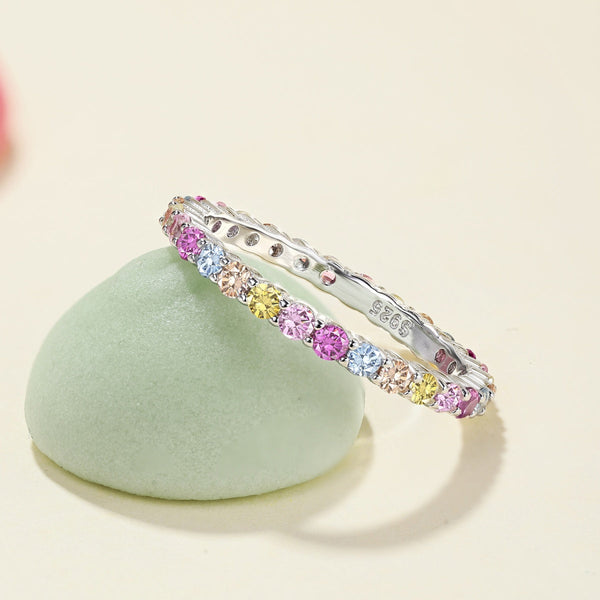 [Clover Jewelrys]Elegante Anillo Diario con Corte Redondo Vívido