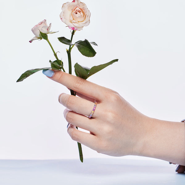 [Clover Jewelrys]Anillo de fiesta deslumbrante con corte redondo resplandeciente