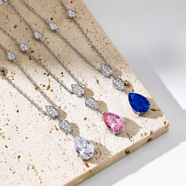 [Clover Jewelrys]Collar deslumbrante de corte pera