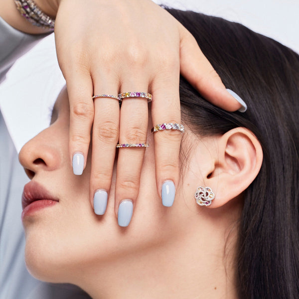 [Clover Jewelrys]Anillo Diario Redondo Brillante Único