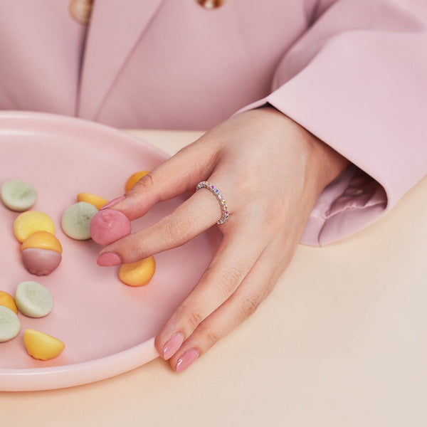 [Clover Jewelrys]Anillo Diario Redondo Brillante Único
