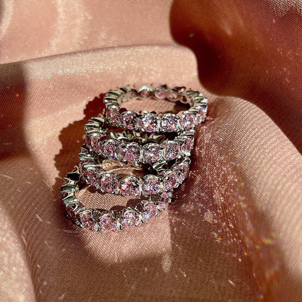 [Clover Jewelrys]Anillo Eternity con circonitas redondas