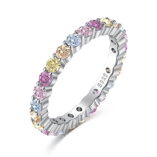 [Clover Jewelrys]Elegante Anillo Diario con Corte Redondo Vívido