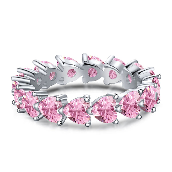 [Clover Jewelrys]Anillo de enamorados con corte de corazón Radiant Romance de 0,25 quilates