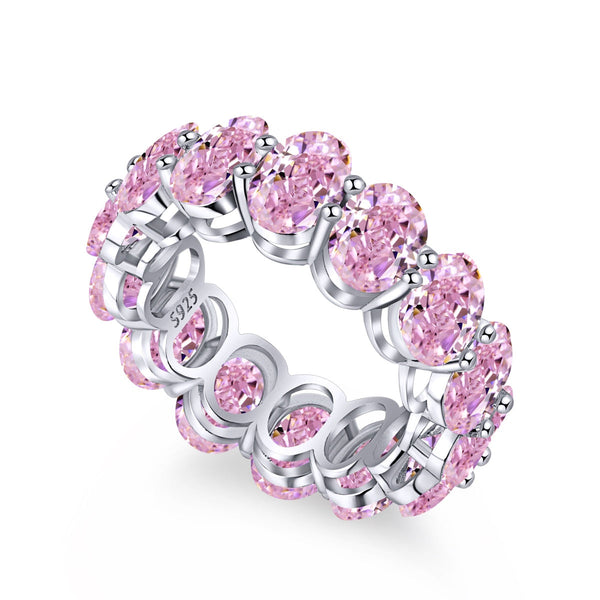 [Clover Jewelrys]Anillo de tenis delicado con talla cojín alargada