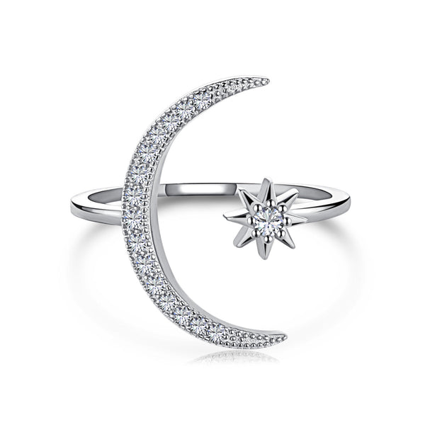 [Clover Jewelrys]Anillo de luna y estrella de la eternidad