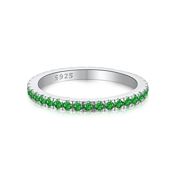 [Clover Joyas] Anillo Diario Delicado con Brillantes de Talla Redonda