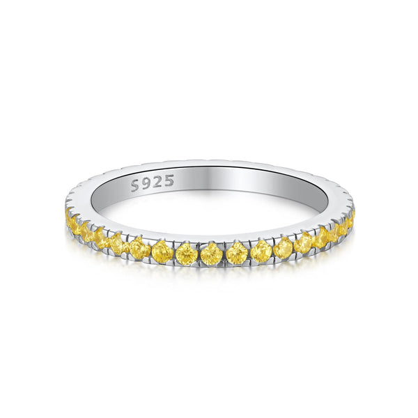 [Clover Joyas] Anillo Diario Delicado con Brillantes de Talla Redonda