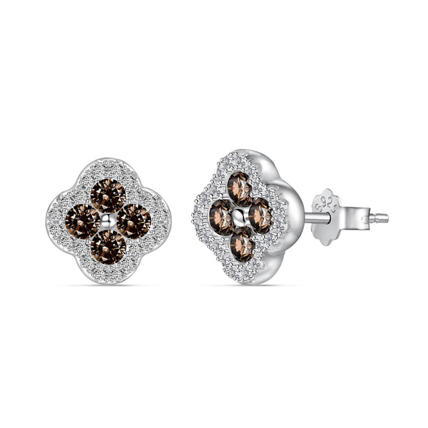 [Clover Joyas] Pendientes con forma de flor de trébol de cuatro hojas
