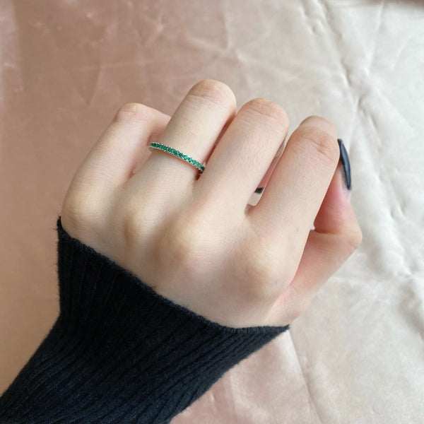 [Clover Joyas] Anillo Diario Delicado con Brillantes de Talla Redonda