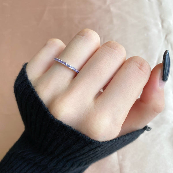 [Clover Joyas] Anillo Diario Delicado con Brillantes de Talla Redonda