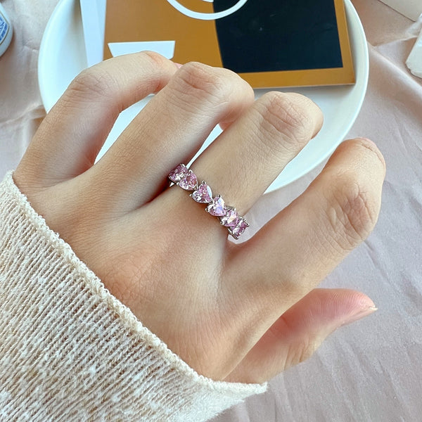 [Clover Jewelrys]Anillo de enamorados con corte de corazón Radiant Romance de 0,25 quilates