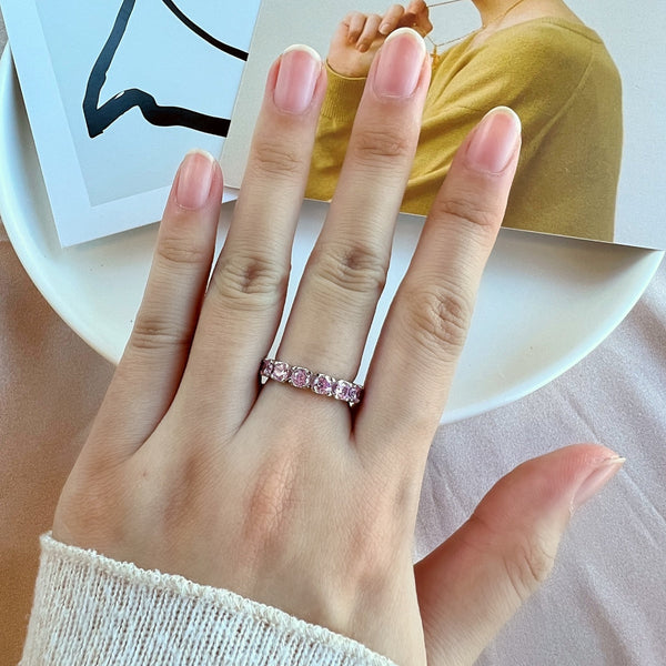 [Clover Jewelrys]Anillo Eternity con circonitas redondas