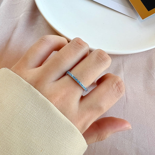 [Clover Joyas] Anillo Diario Delicado con Brillantes de Talla Redonda