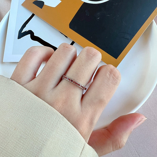 [Clover Joyas] Anillo Diario Delicado con Brillantes de Talla Redonda