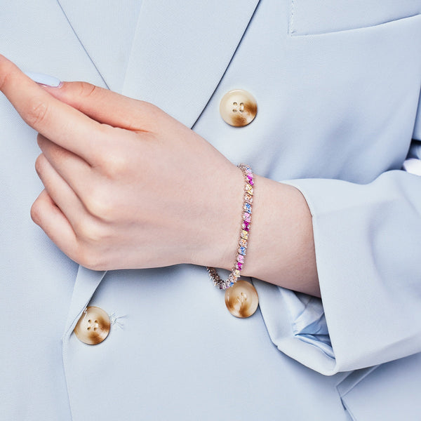 [Clover Jewelrys]Pulsera de Fiesta Multi Corte Ornada y Brillante