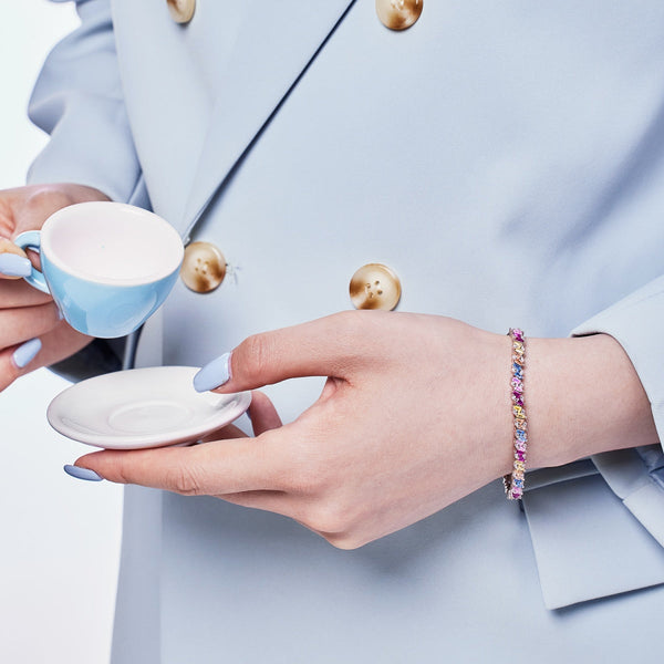 [Clover Jewelrys]Pulsera de Fiesta Multi Corte Ornada y Brillante