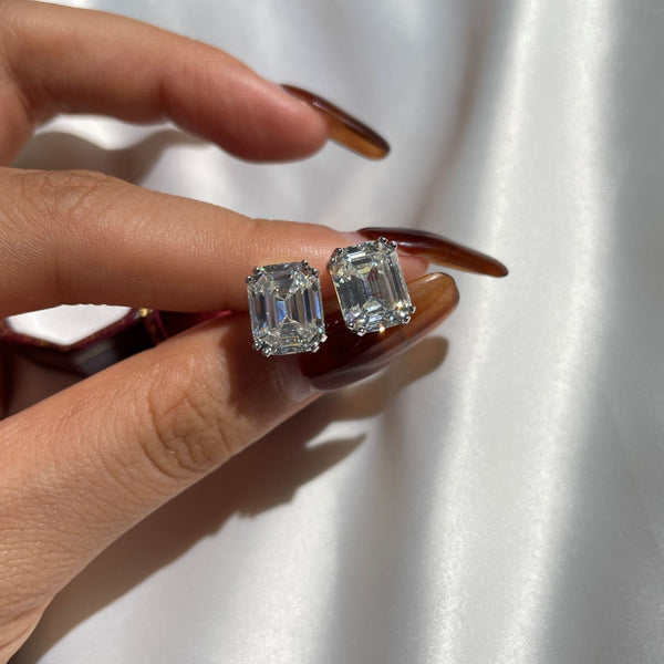 [Clover Jewelrys]Pendientes deslumbrantes en forma cuadrada