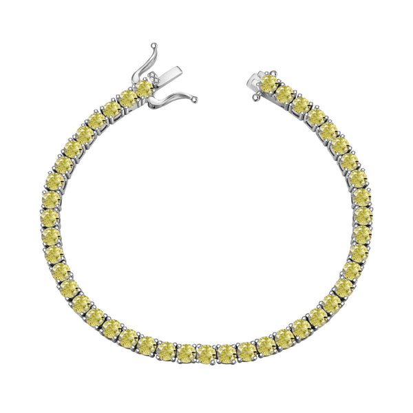 [Clover Jewelrys]Pulsera de tenis con corte redondo deslumbrante y ornamentado