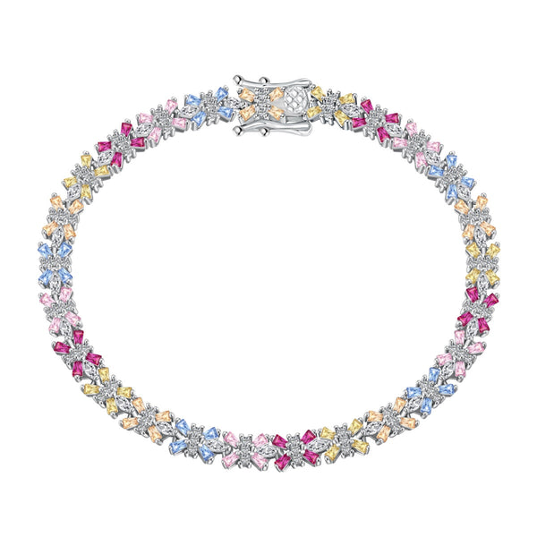 [Clover Jewelrys]Pulsera de Fiesta de Corte Esmeralda Radiante y Colorida