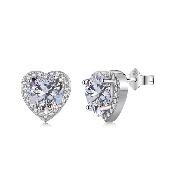 [Clover Jewelrys]Pendientes en forma de corazón brillante para amantes