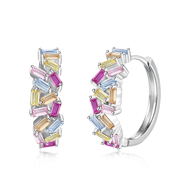 [Clover Jewelrys]Pendientes diarios deslumbrantes con corte esmeralda de colores