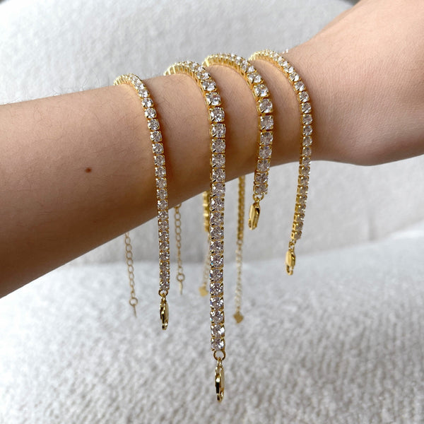 [Clover Joyas] Pulsera de tenis con corte de princesa radiante y brillante