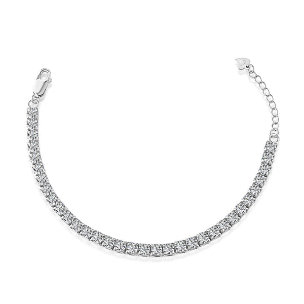 [Clover Joyas] Pulsera de tenis con corte de princesa radiante y brillante