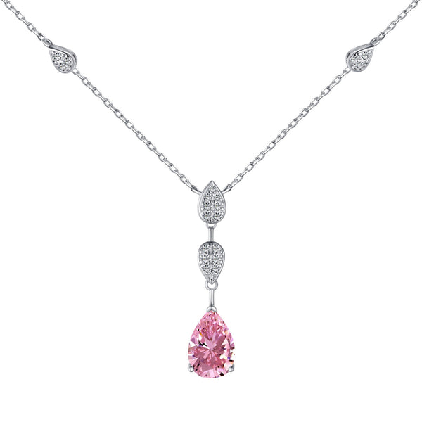 [Clover Jewelrys]Collar deslumbrante de corte pera