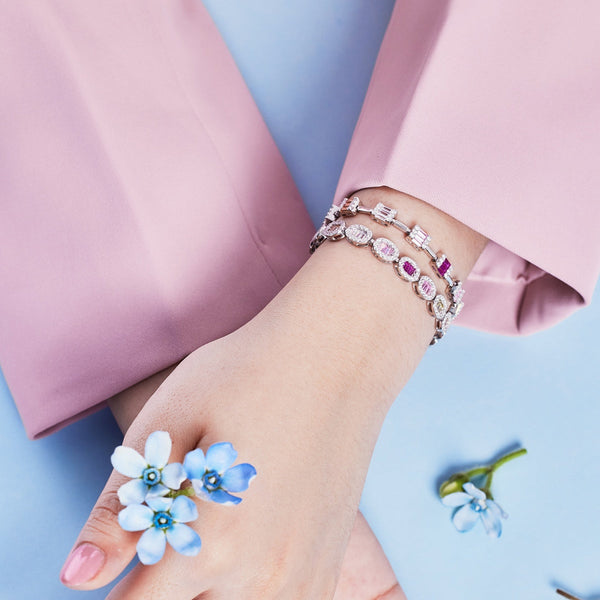 [Clover Jewelrys]Exquisita Pulsera Diaria con Corte Esmeralda Ornamentado