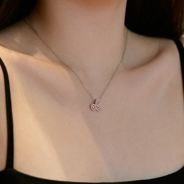 [Clover Jewelrys]Collar elegante con forma de flor y corte de pera