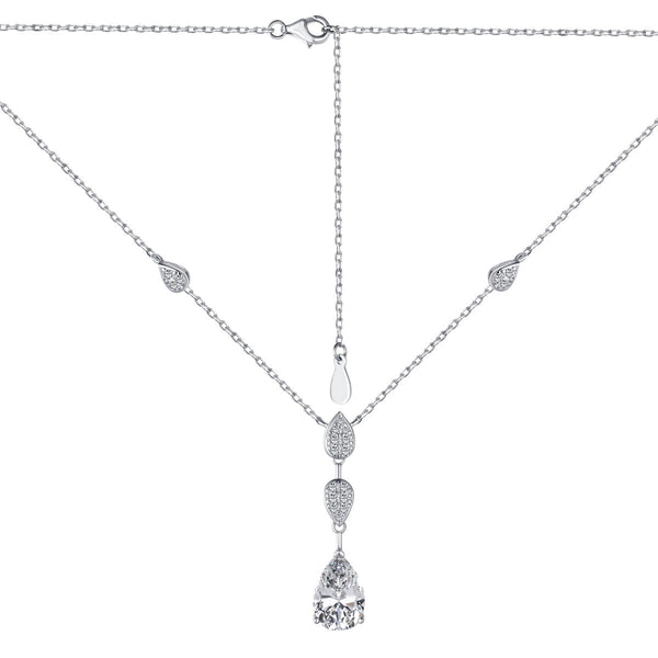 [Clover Jewelrys]Collar deslumbrante de corte pera