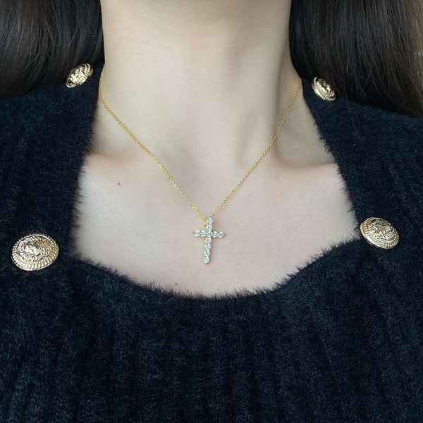 [Clover Jewelrys]Collar de Cruz Único