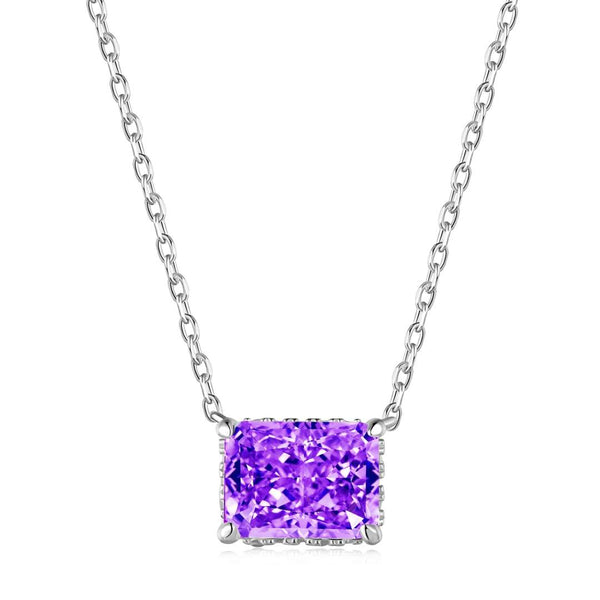 [CloverJewelrys]Lujoso collar cuadrado colorido