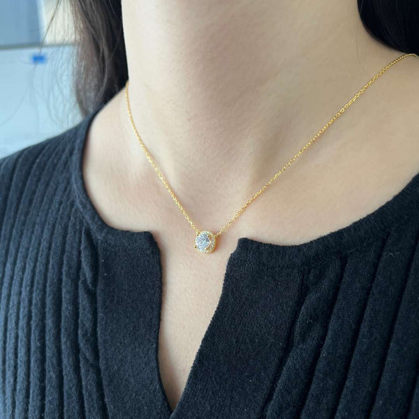 [Clover Jewelrys]Collar lujoso de corte redondo