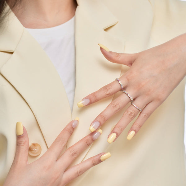 [Clover Jewelrys]Anillo de tenis deslumbrante y brillante de corte redondo