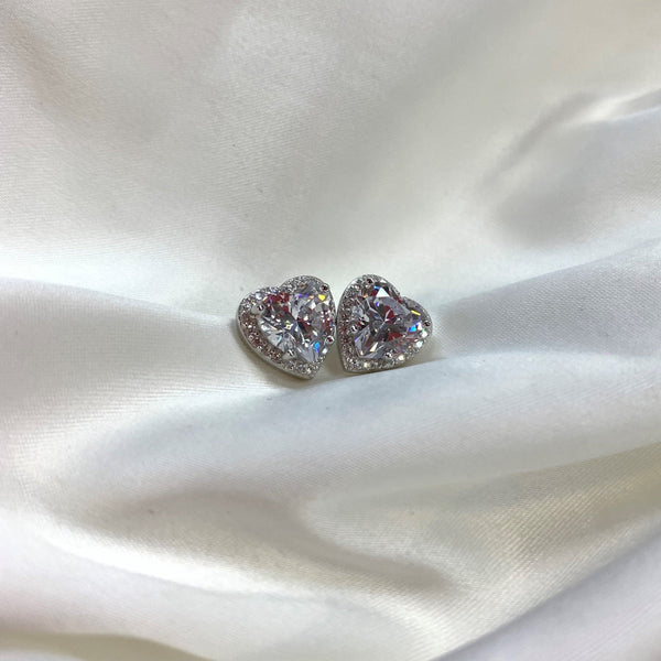 [Clover Jewelrys]Pendientes en forma de corazón brillante para amantes