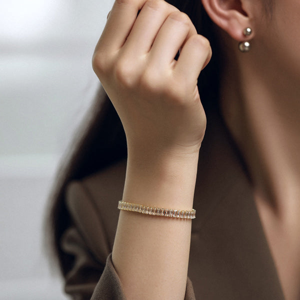 [Clover Jewelrys]Pulsera de Uso Diario con Esmeralda Talla Esmeralda Exquisita