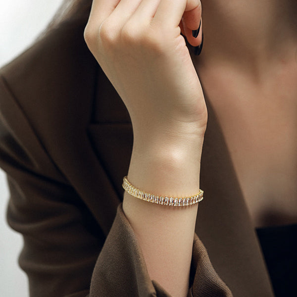 [Clover Jewelrys]Pulsera de Uso Diario con Esmeralda Talla Esmeralda Exquisita